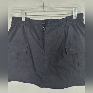 Juniors Black Cargo Skirt By Orange Kiss Essentials Sz Lg